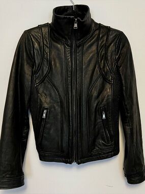 Steve Madden real leather moto jacket size medium